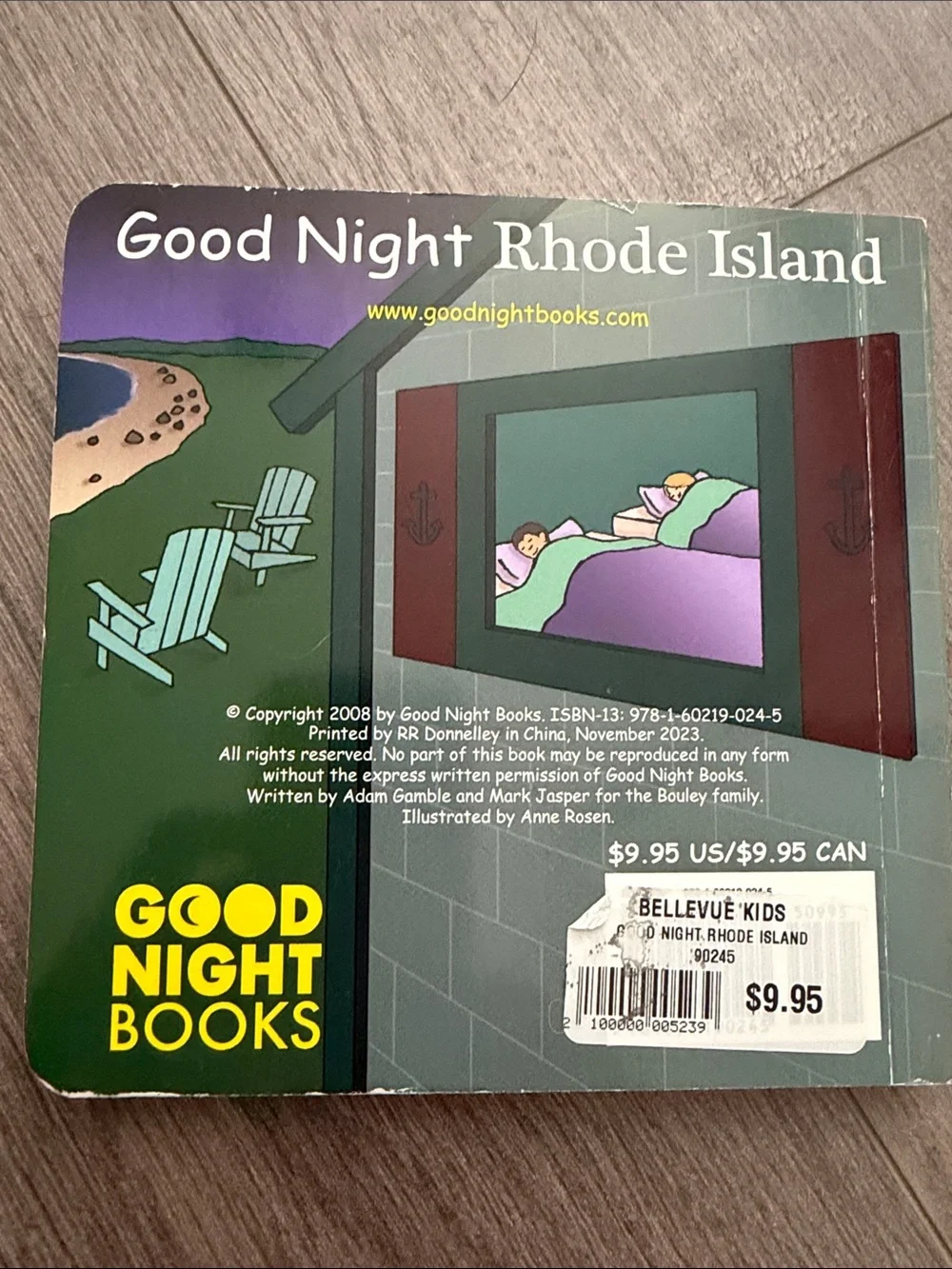 Good Night Rhode Island Kids Board Book - Purple/Blue